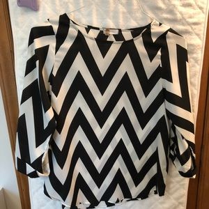 Black and white blouse